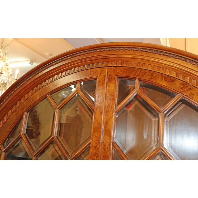 Francesco Molon V23 Italian Burl Wood Beveled Glass Display Cabinet For Sale - Image 9 of 17
