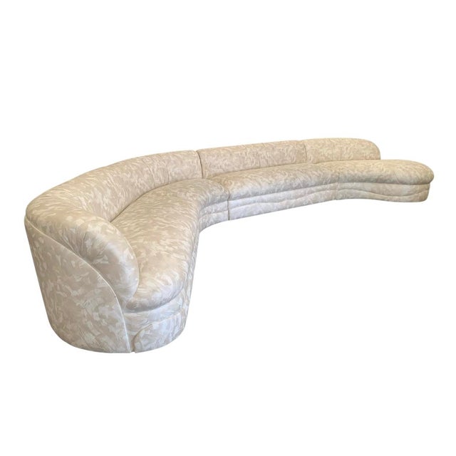 1980s 4 Piece Postmodern Cloud Sectional in Painted Silk For Sale In Boston - Image 6 of 16