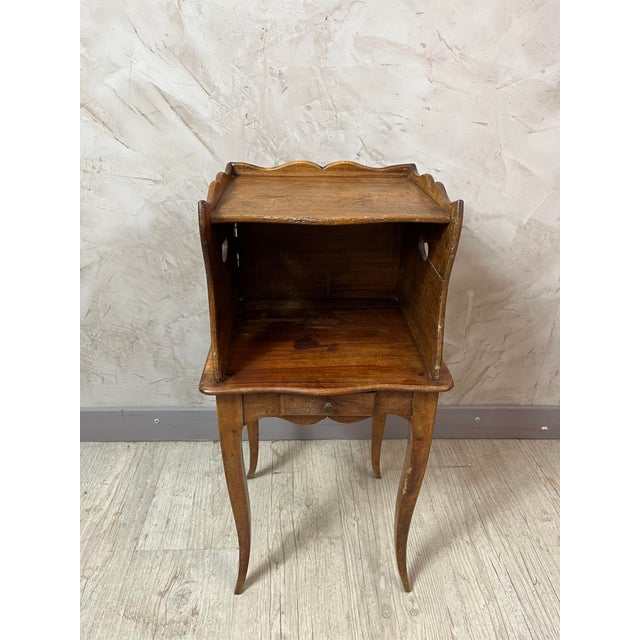 Brown Small Louis XV Wooden Bedside Table, 1950s For Sale - Image 8 of 13