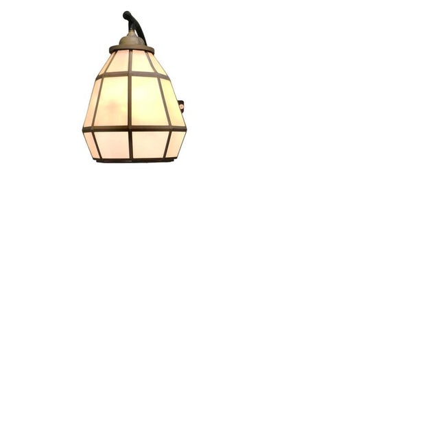 Metal Large Brass Octagonal Wall Lantern, 1960 For Sale - Image 7 of 7