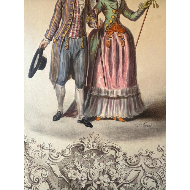 Mid 19th Century Court Costume, 1847, Lithograph For Sale - Image 5 of 10