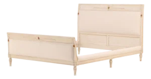 A French Directoire Style Painted and Carved Queen Bed, C. 1950.