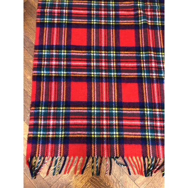Red tartan throw blanket top