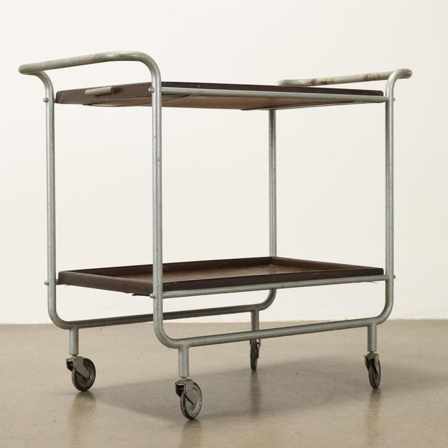 Brown Vintage Service Trolley, 1950s-1960s For Sale - Image 8 of 9