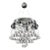 Modern Round Galaxy Chrome and Hanging Crystal Chandelier or Flush Mount Fixture For Sale