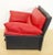 Italian designer leather lounge chair 1980s postmodern Rich black and red leather with down filled cushions makes this a...