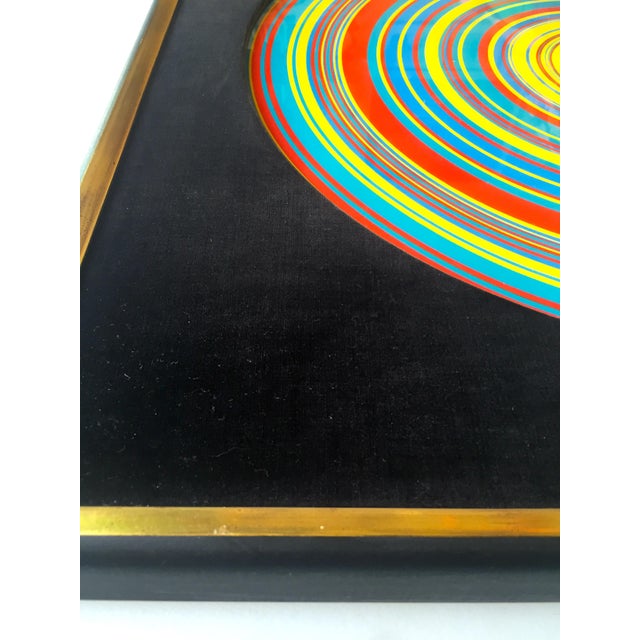 Black " Tadasky " Tadasuke Kuwayama Vintage 1968 Mid Century Modern Framed Op Art Lithograph Print " Whirling Circles " For Sale - Image 8 of 12