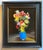 Realism Still Life Oil Painting of Flowers in a Blue Vase by Satori Gregorakis. Framed. For Sale - Image 3 of 3