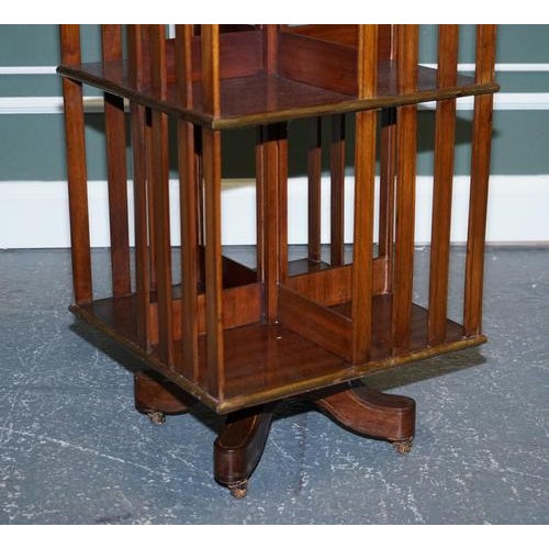 Metal French Military Campaign Brass Inlaid Revolving Bookcase For Sale - Image 7 of 17