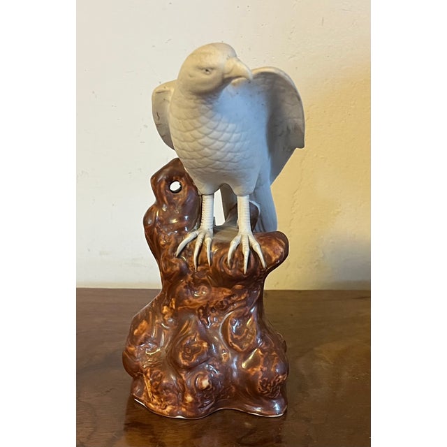 Antique 19th Century Japanese Meiji Porcelain Figure of a Hawk For Sale - Image 11 of 14