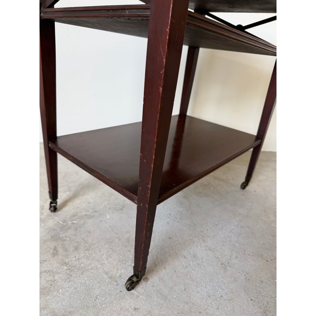 1960s French Hollywood Regency Three-Tier Mahogany Side Table For Sale - Image 9 of 12