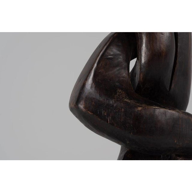 Brown Guy Burais, Organic Abstract Sculpture, 1970s, Wood For Sale - Image 8 of 18