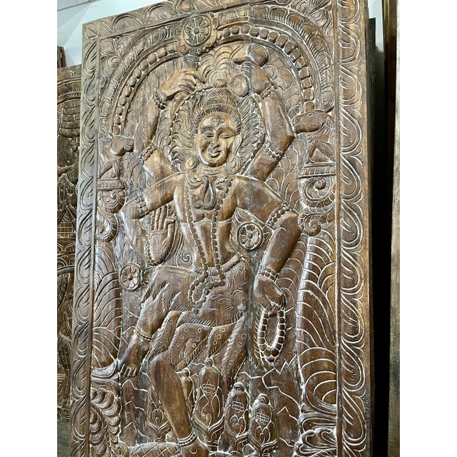 2000 - 2009 Shiva Tandav Dark Woods Artistic Indian Wall Art Custom Door, 72x35 For Sale - Image 5 of 10