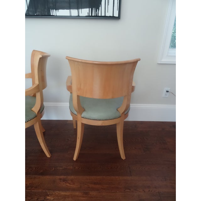 Vintage Biedermeier Style Chairs With Leather Seats For Sale In Los Angeles - Image 6 of 9