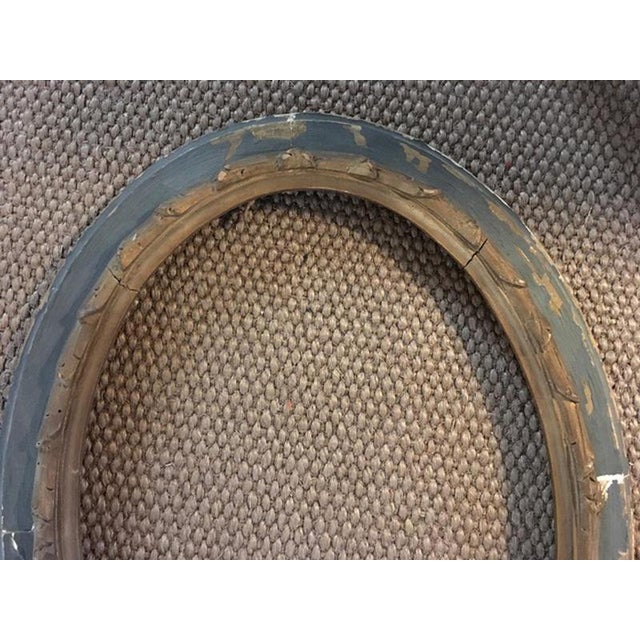 Early 19th Century Neoclassical Handmade Oval Grey and Gold Wood Frame, Italy For Sale - Image 17 of 18