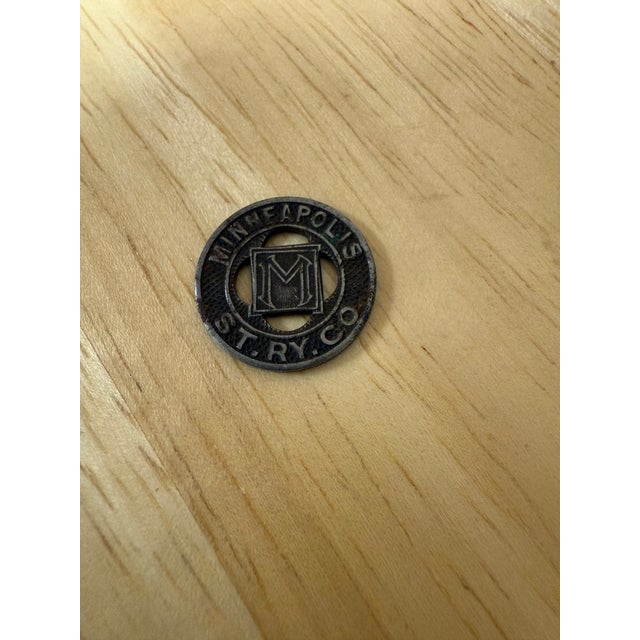 Mid-Century Modern Street Car Tokens Minneapolis Minnesota Street Railway Co 1940s Good for One Fare For Sale - Image 3 of 7