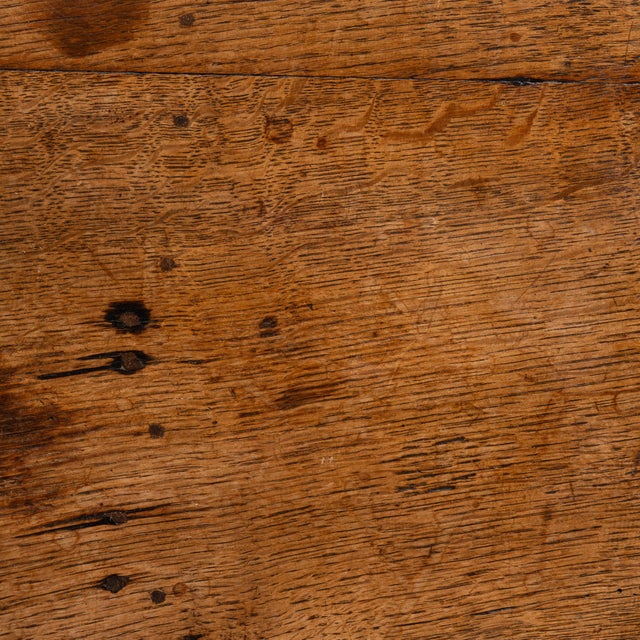 French 19th Century French Chestnut Brown Oak Table with Single Drawer For Sale - Image 3 of 15