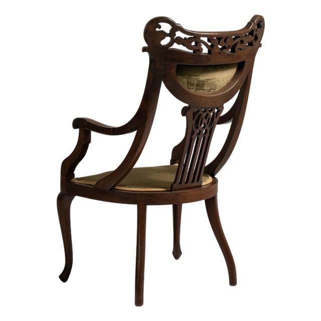 Mahogany Upholstered Armchair, Antique, United Kingdom, 19th Century For Sale