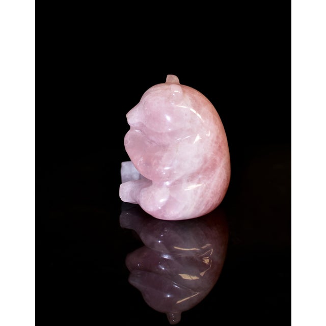 Rose Quartz Bear Pink Gemstone Statue Adorable For Sale In Los Angeles - Image 6 of 9