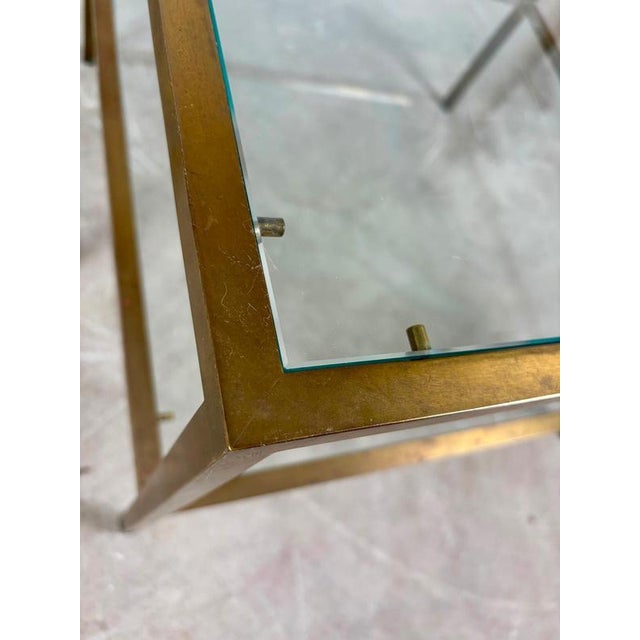 Gold Brass and Glass Side Tables, 1960s For Sale - Image 8 of 9