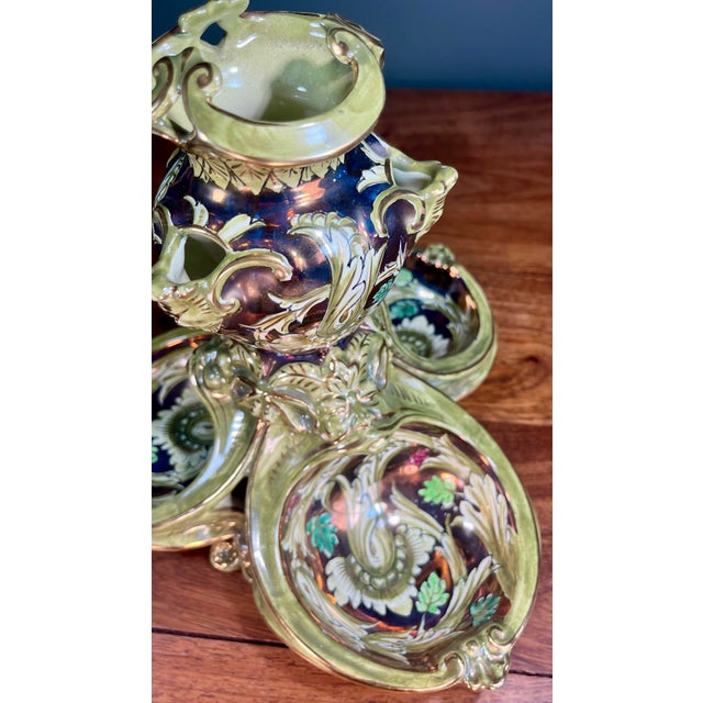 Gothic Antique Cantagalli Lustre Majolica Centerpiece For Sale - Image 3 of 11