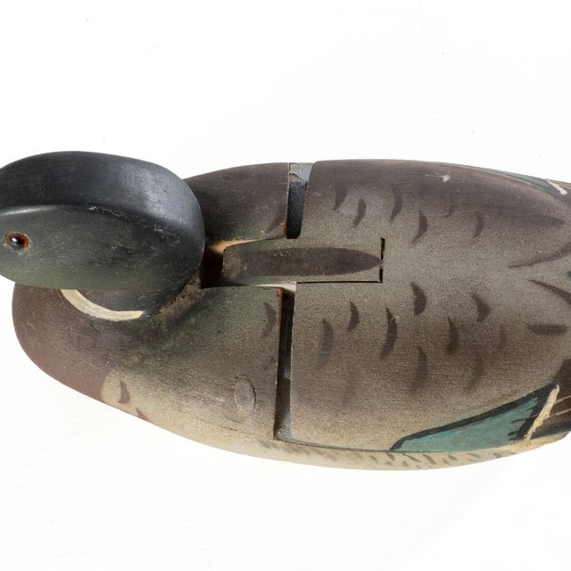 Wood Carved Duck Decoy Box For Sale - Image 7 of 11
