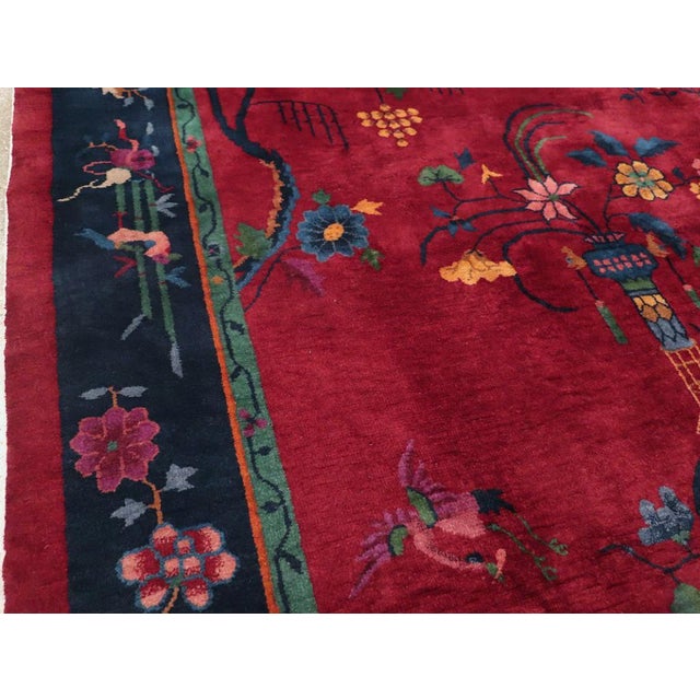 Art Deco Galerie Shabab Collection Mid-20th Century Chinese Art Deco Accent Carpet For Sale - Image 3 of 8