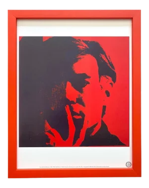 Andy Warhol Estate Vintage 1990 Pop Art Framed Lithograph Print " Self Portrait " 1966