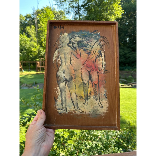 Mid 20th Century Mid-Century Modern California Modernist Figural Painting by Leon d'Usseau (Dusso) For Sale - Image 12 of 12