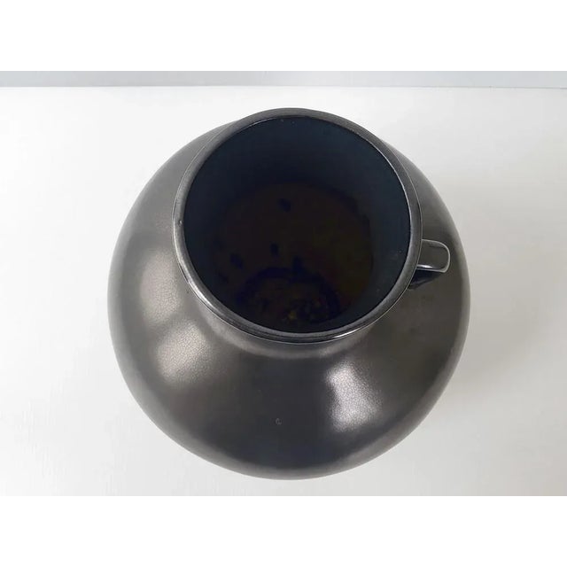 Large Mid-Century Vase in Black Ceramic, 1950s For Sale - Image 9 of 12