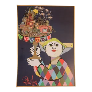 Vintage Bjorn Wiinblad Tivoli Gardens Poster Copenhagen, Denmark 1981