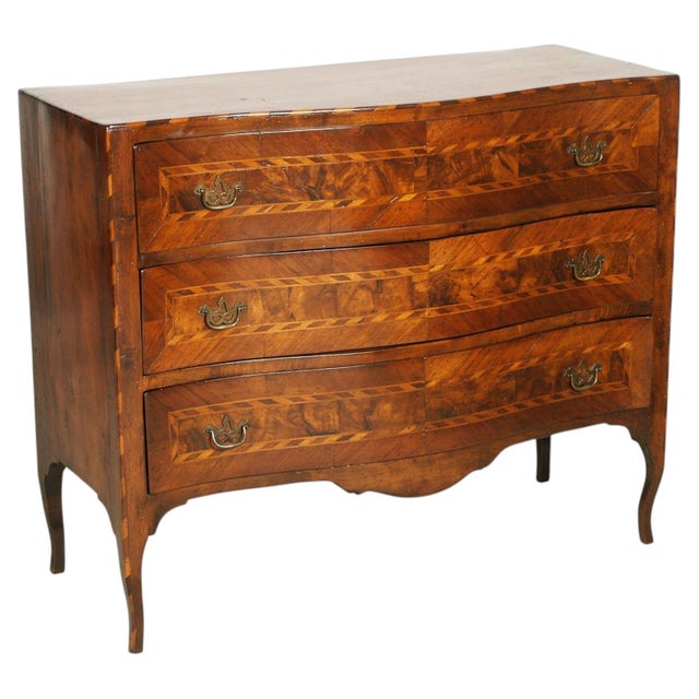 Venetian Walnut and Marquetry Commode from Historic Verona Villa, 1830s For Sale - Image 10 of 10