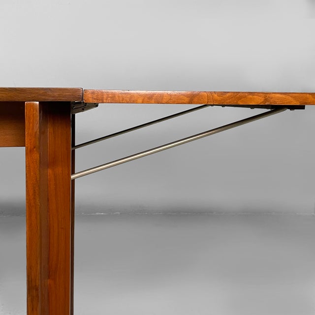 Brown Vintage Italian Extendable Wooden Dining Table from Poggi, 1970s For Sale - Image 8 of 16