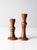 Brown Vintage Turned Wood Candlestick Holders Pair For Sale - Image 8 of 10
