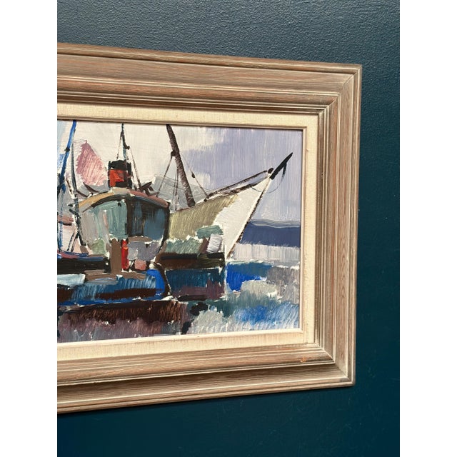 Mid 20th Century Gösta Stawåsen, Marine Scene, 1950s, Oil on Panel, Framed For Sale - Image 5 of 18