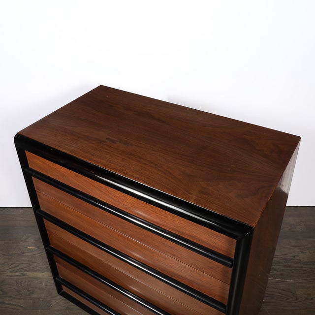 Widdicomb Mid-Century Walnut & Lacquered Chest by Robsjohn-Gibbings for Widdicomb Company For Sale - Image 4 of 18