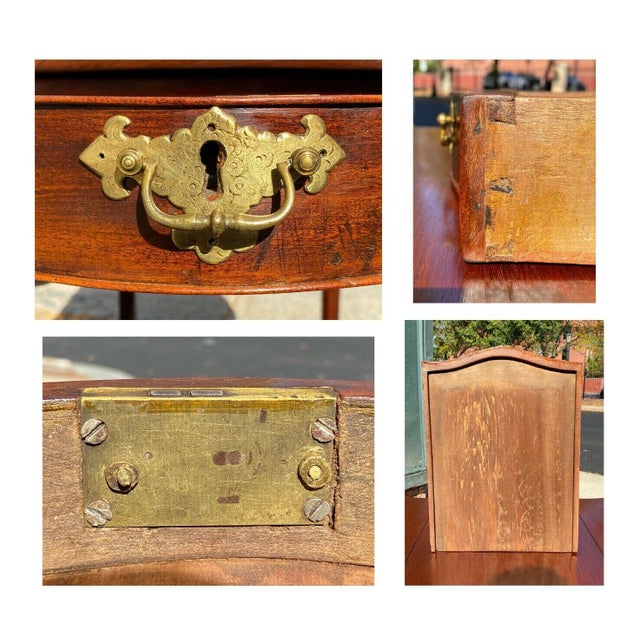 Antique Chippendale Style Mahogany Drop Leaf Pembroke Table With Pierced Stretcher For Sale - Image 10 of 12