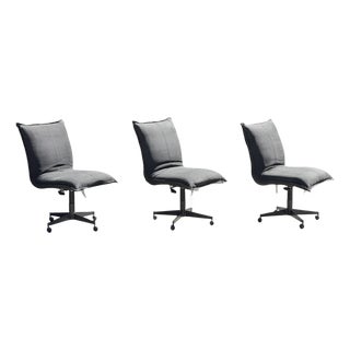 Restoration Hardware Distressed Canvas Swivel Desk Chairs, Set of 3 For Sale