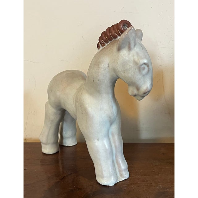 1940's Swedish Mid-Century Modern Pottery Horse by Vicke Lindstrand for Uppsala Ekeby - "Häst" For Sale - Image 12 of 15