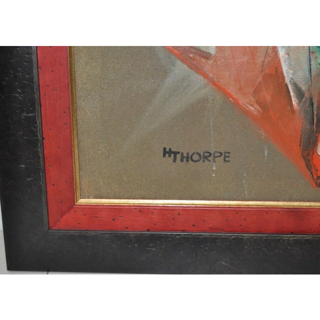 Abstract Harriet Thorpe "Fire Bird" Original Abstract Oil Painting C. For Sale - Image 3 of 7