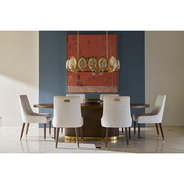 Dark Hollywood Regency Oval Dining Table For Sale - Image 4 of 5