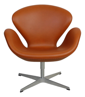 Vintage Swan Chair in Walnut and Leather by Arne Jacobsen, 2000s