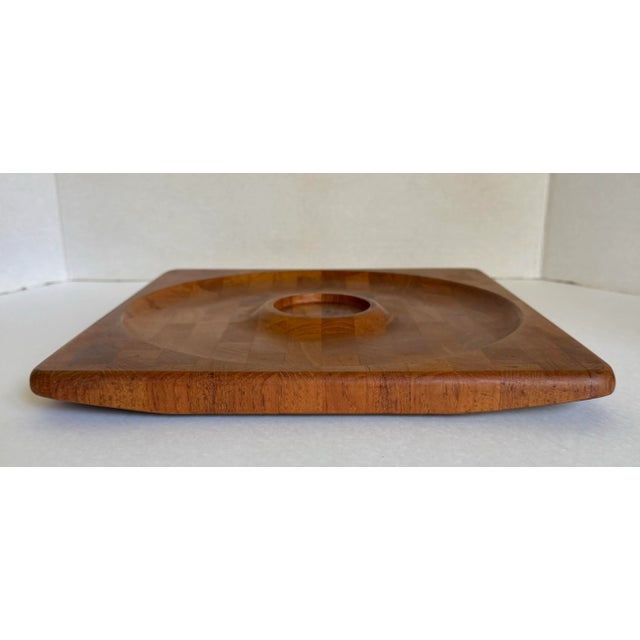 Mid-Century Danish Kalmar Teakwood Serving Tray Made in Denmark For Sale In Los Angeles - Image 6 of 8
