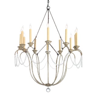 Niermann Weeks 12-Light Italian Style Iron Chandelier With Chain Swags For Sale