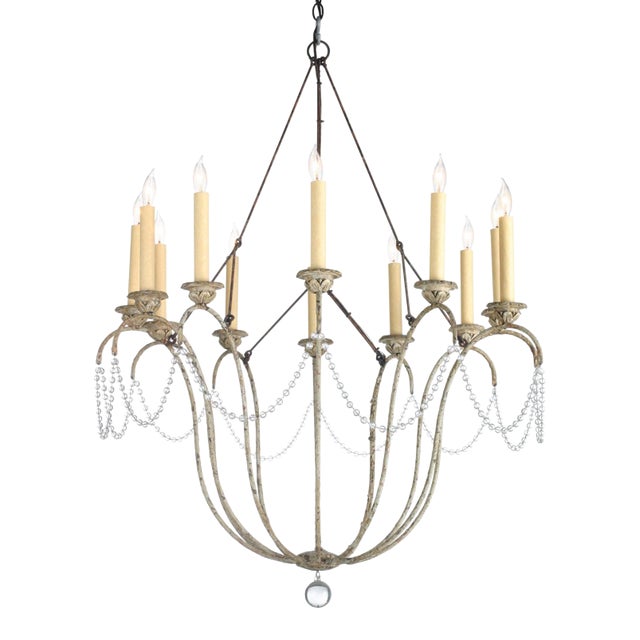 Niermann Weeks 12-Light Italian Style Iron Chandelier With Chain Swags For Sale