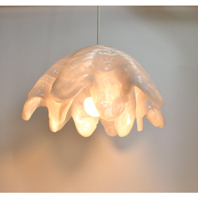 Mid-Century Modern Biomorphic White Resin Pendant Lamp For Sale - Image 10 of 12
