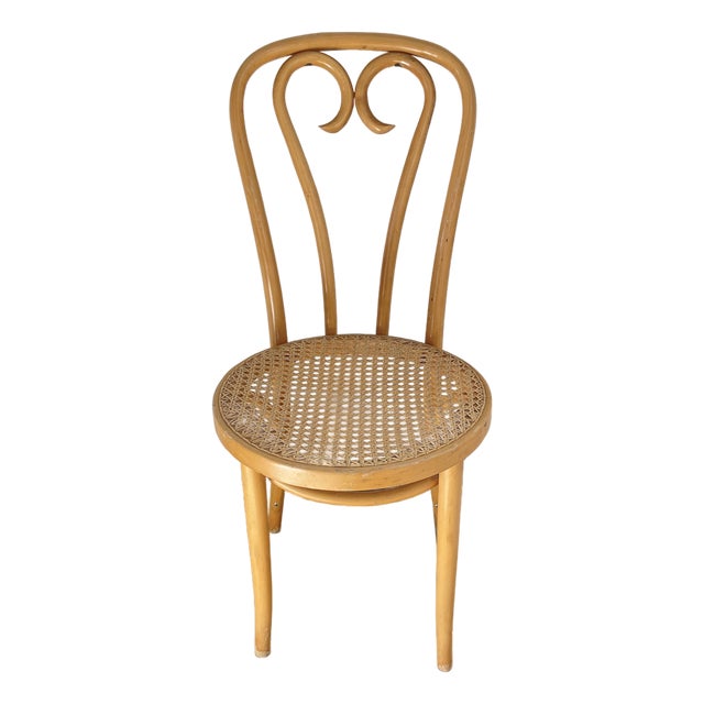 Vintage Thonet Bentwood & Cane Sweetheart Bistro Chair Radomsko Factory For Sale