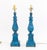 Pair of Modern Blue Painted Ceramic Table Lamps. 24.75" H x 6" W x 6" D. Provenance: From a Central Park South Estate.
