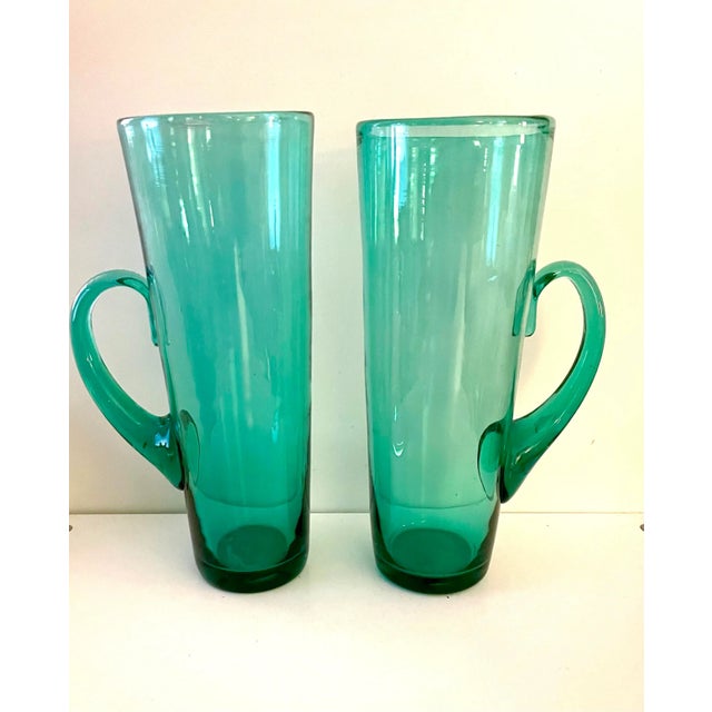 Mid-Century Modern Mid 20th Century Mid-Century Modern Blenko Chimney High Balls With Handles- Set of 5 For Sale - Image 3 of 5
