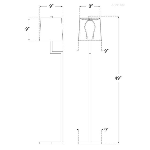 Modern AERIN for Visual Comfort Signature Alander Floor Lamp in Hand-Rubbed Antique Brass with Linen Shade For Sale - Image 3 of 3